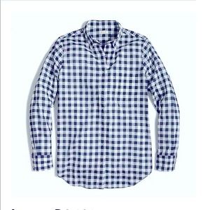 J. Crew Factory Gingham Button-down Shirt, Small
